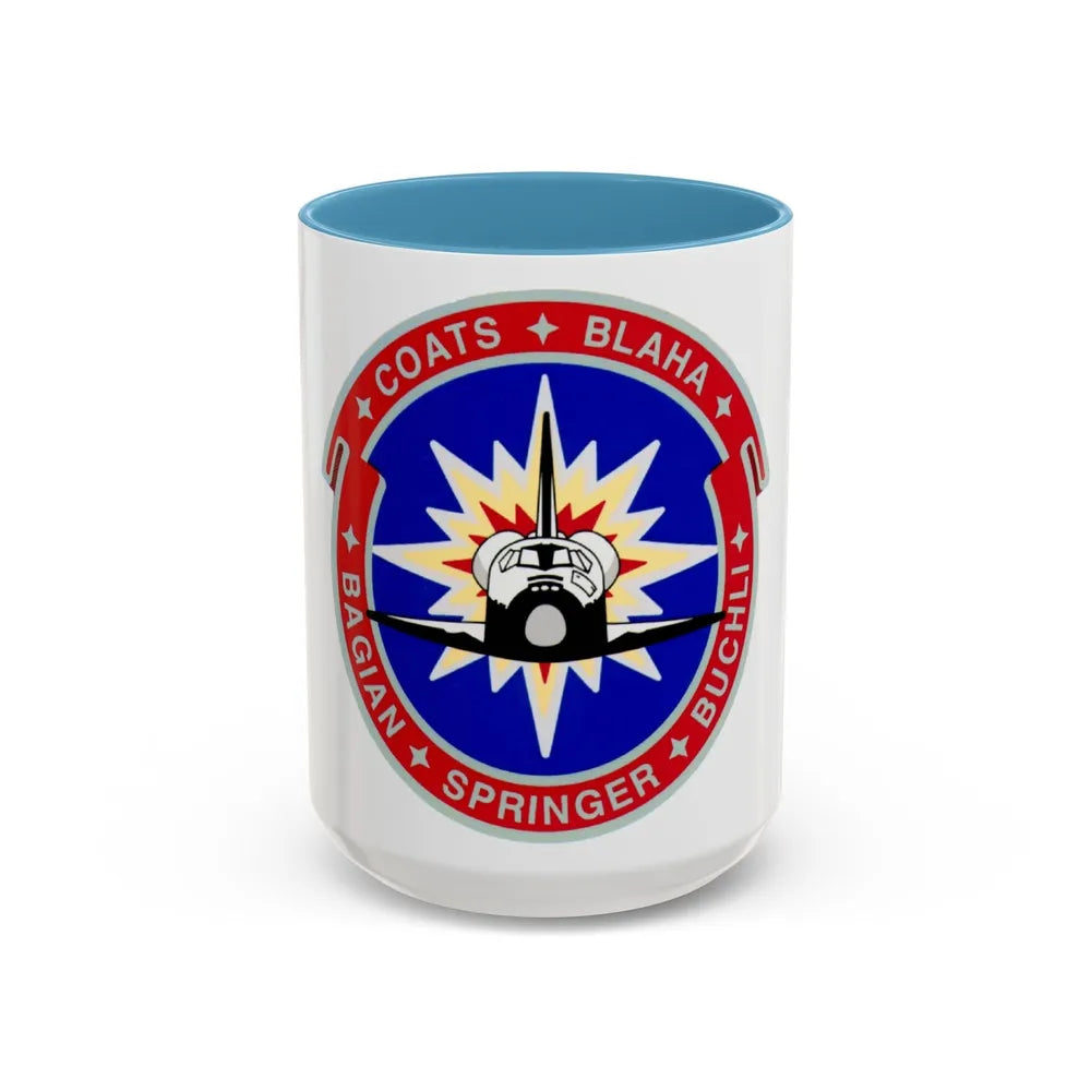 STS 29 (NASA) Accent Coffee Mug-15oz-Light Blue-Go Mug Yourself