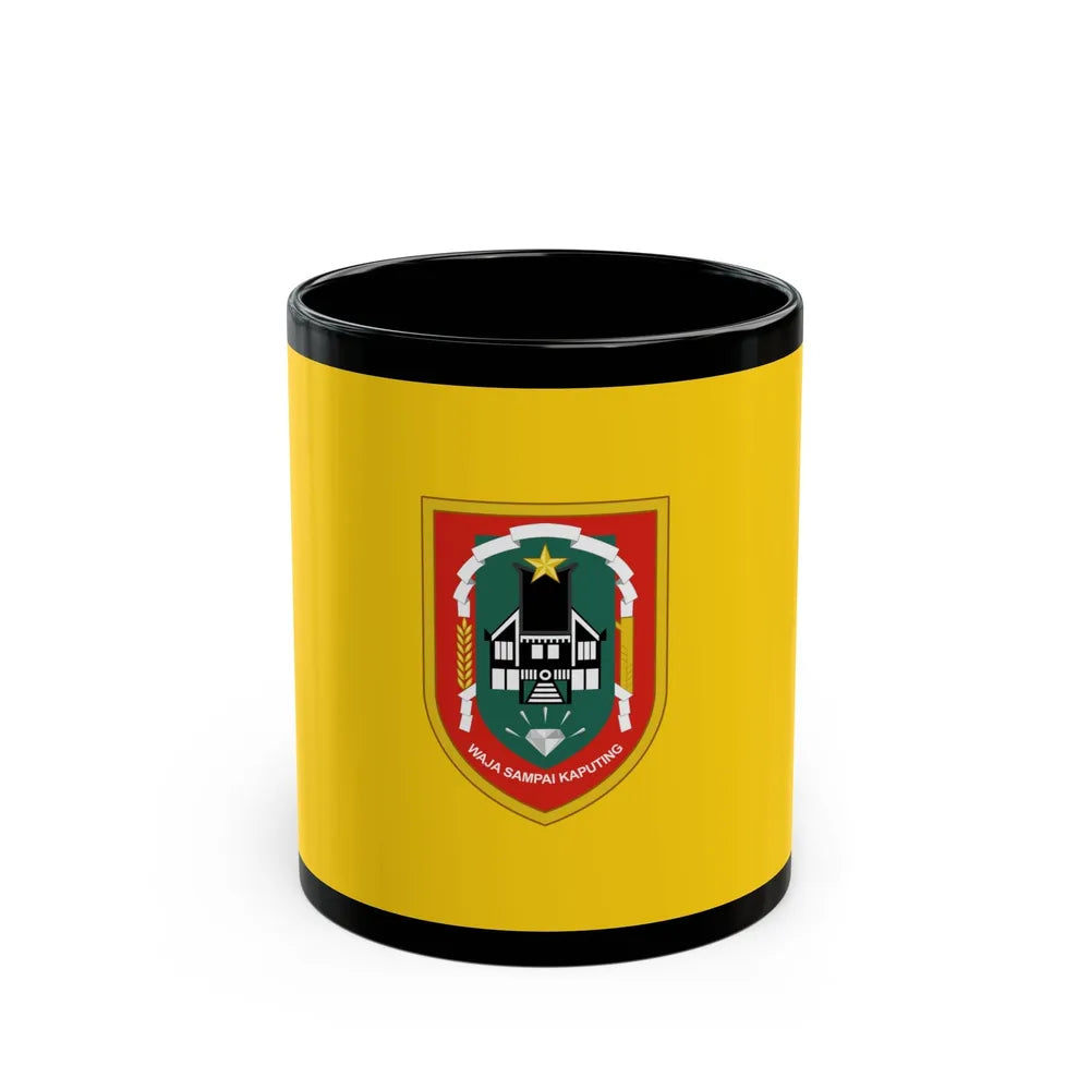 Flag of South Kalimantan Indonesia - Black Coffee Mug-11oz-Go Mug Yourself