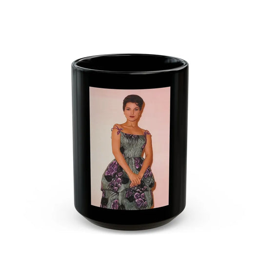 Debra Paget #643 (Vintage Female Icon) Black Coffee Mug-15oz-Go Mug Yourself