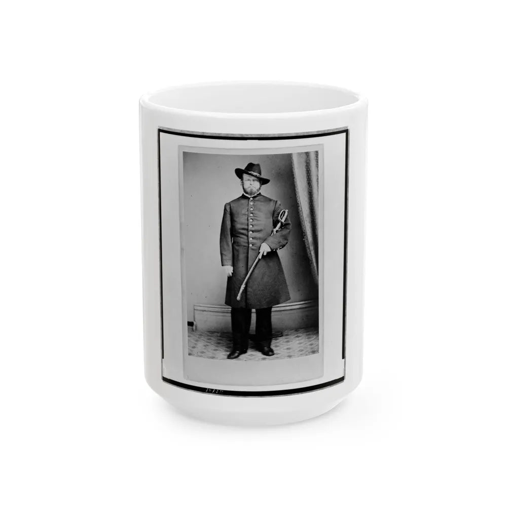 Elliott( ), Union Officer, Full-Length Portrait, Standing, Holding Sword In Left Hand, Facing Front (U.S. Civil War) White Coffee Mug-15oz-Go Mug Yourself