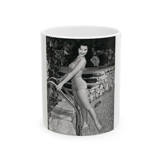 Debra Paget #274 B&W 8x10 Full Body 2-Piece Swimsuit Leggy Barefoot Cheesecake Phorto (Vintage Female Icon) White Coffee Mug-11oz-Go Mug Yourself