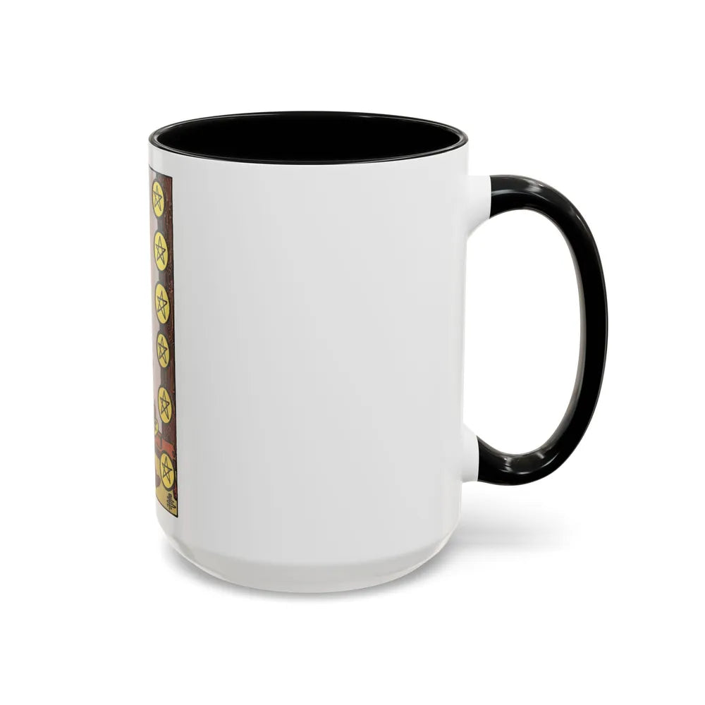 The 8 of Pentacles (Tarot Card) Accent Coffee Mug-Go Mug Yourself