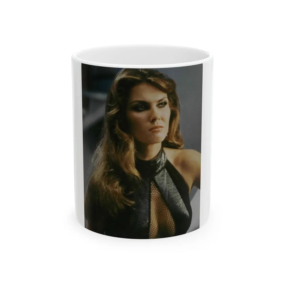 Caroline Munro #35 (Vintage Female Icon) White Coffee Mug-11oz-Go Mug Yourself