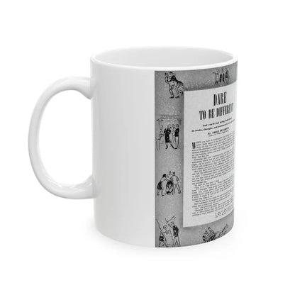 Dare To Be Different, Calling All Girls, January 1946 - White Coffee Mug-Go Mug Yourself