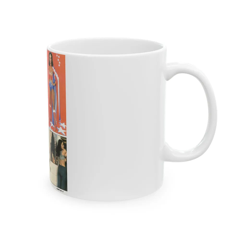 Lynda Carter #190 - Mag. Spread (Vintage Female Icon) White Coffee Mug-Go Mug Yourself