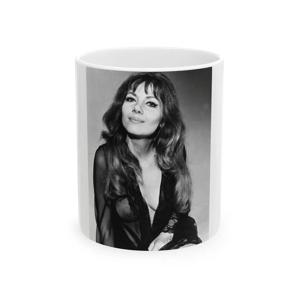 Ingrid Pitt #99 (Vintage Female Icon) White Coffee Mug-11oz-Go Mug Yourself