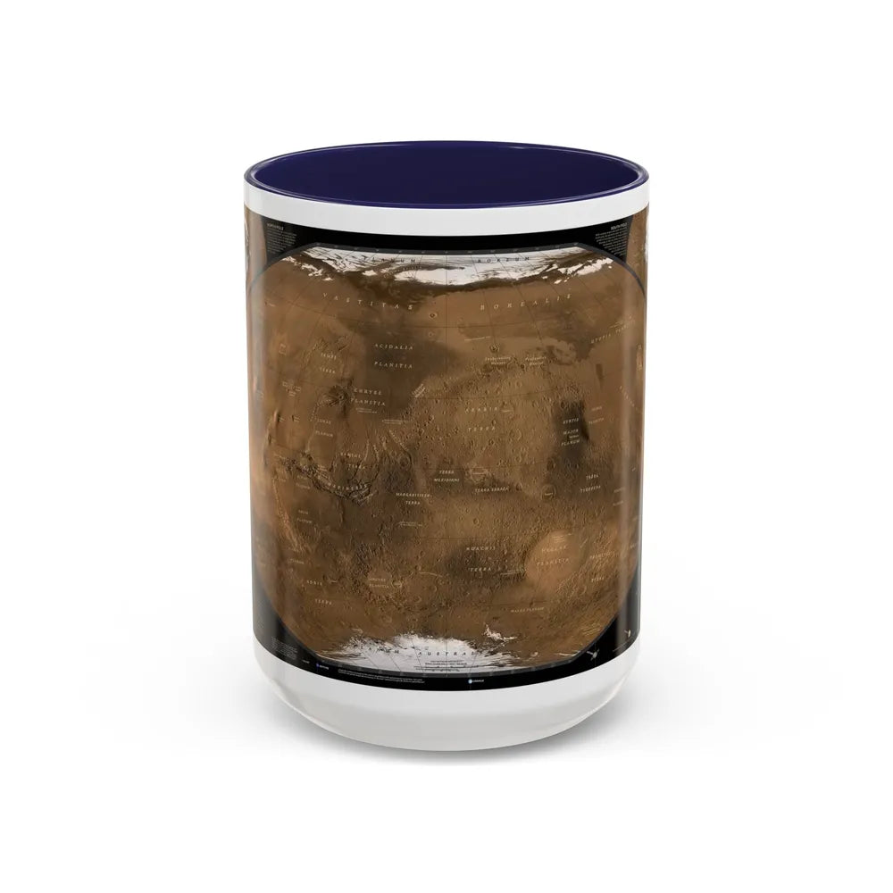 Space - MARS (2001) (Map) Accent Coffee Mug-15oz-Navy-Go Mug Yourself