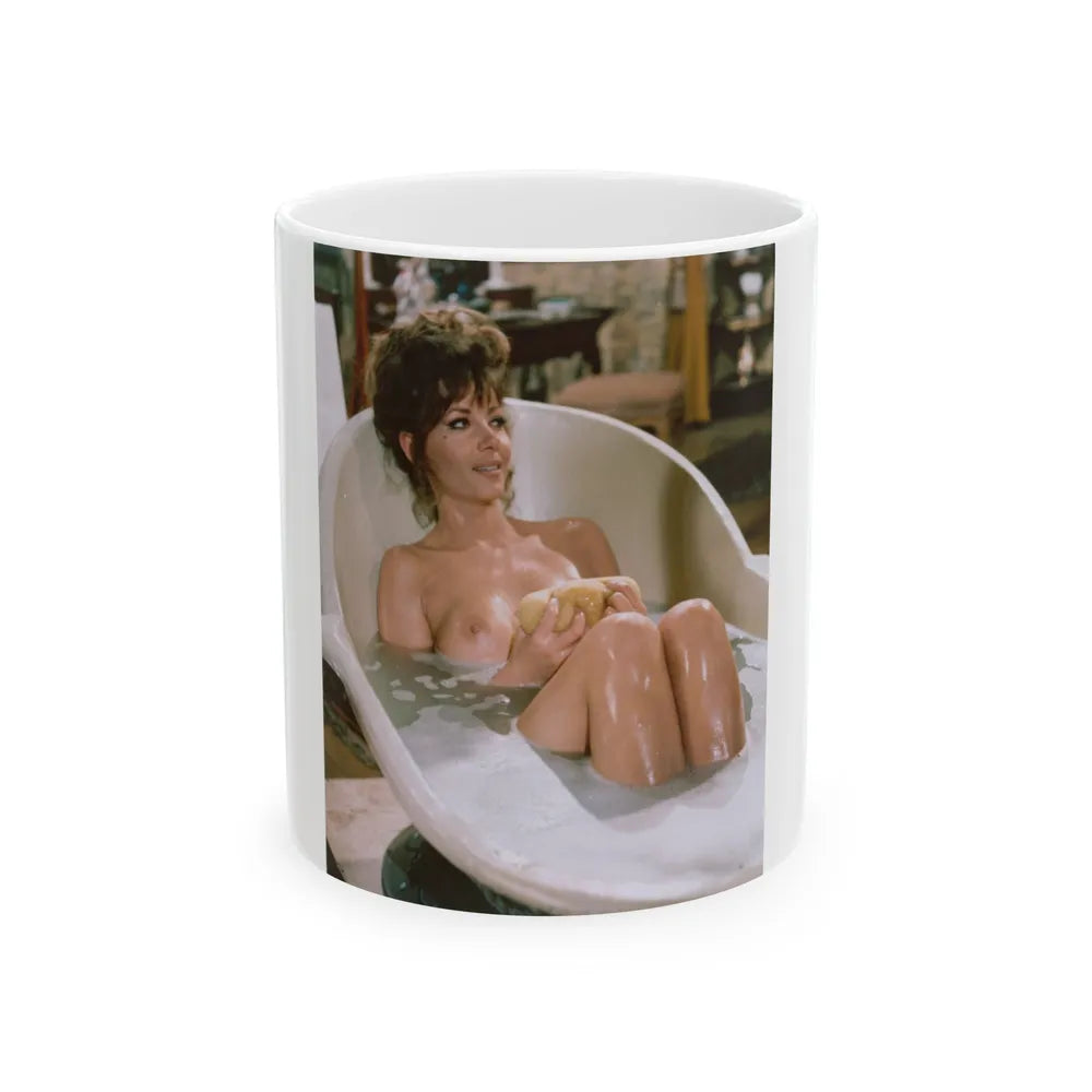 Ingrid Pitt #32 - Topless (Vintage Female Icon) White Coffee Mug-11oz-Go Mug Yourself