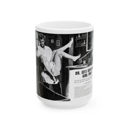 Dr. Ed's Scientific Girl-Trap, Men magazine, November 1957 - White Coffee Mug-15oz-Go Mug Yourself