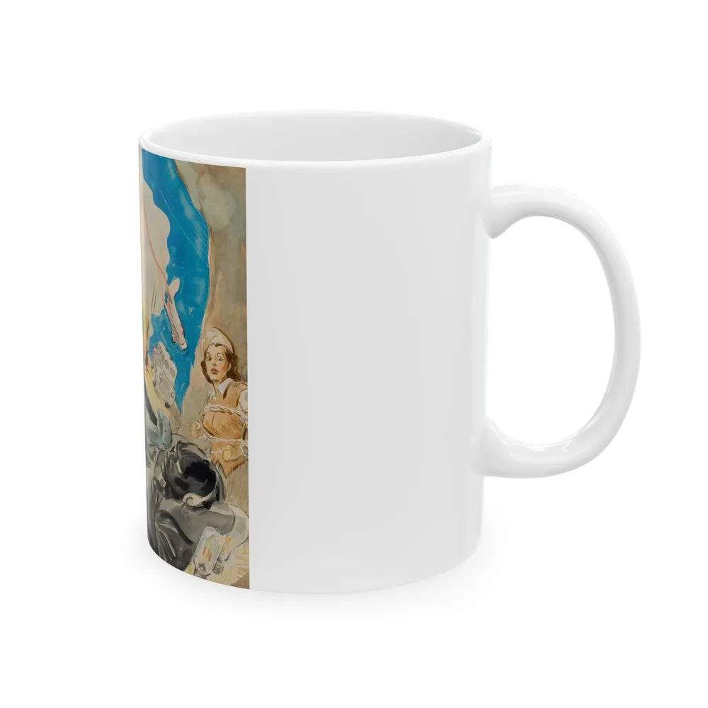 Batman and Robin, movie poster illustrations (2) - White Coffee Mug-Go Mug Yourself