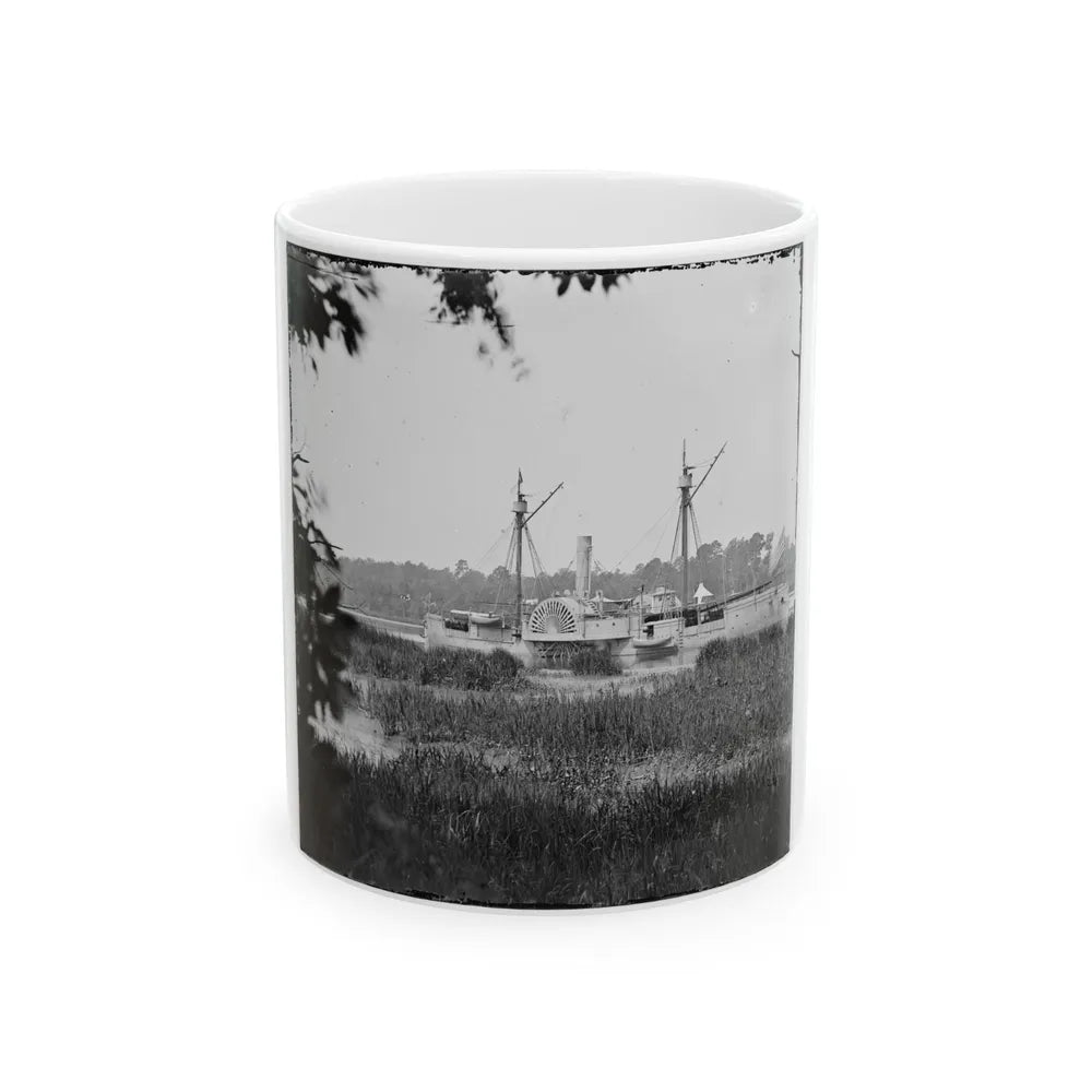 Deep Bottom, Va. U.S. Gunboat Mendota (In Service May 2, 1864) On The James (U.S. Civil War) White Coffee Mug-11oz-Go Mug Yourself