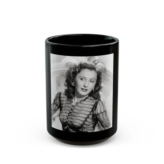 Barbara Stanwyck #209 (Vintage Female Icon) Black Coffee Mug-15oz-Go Mug Yourself