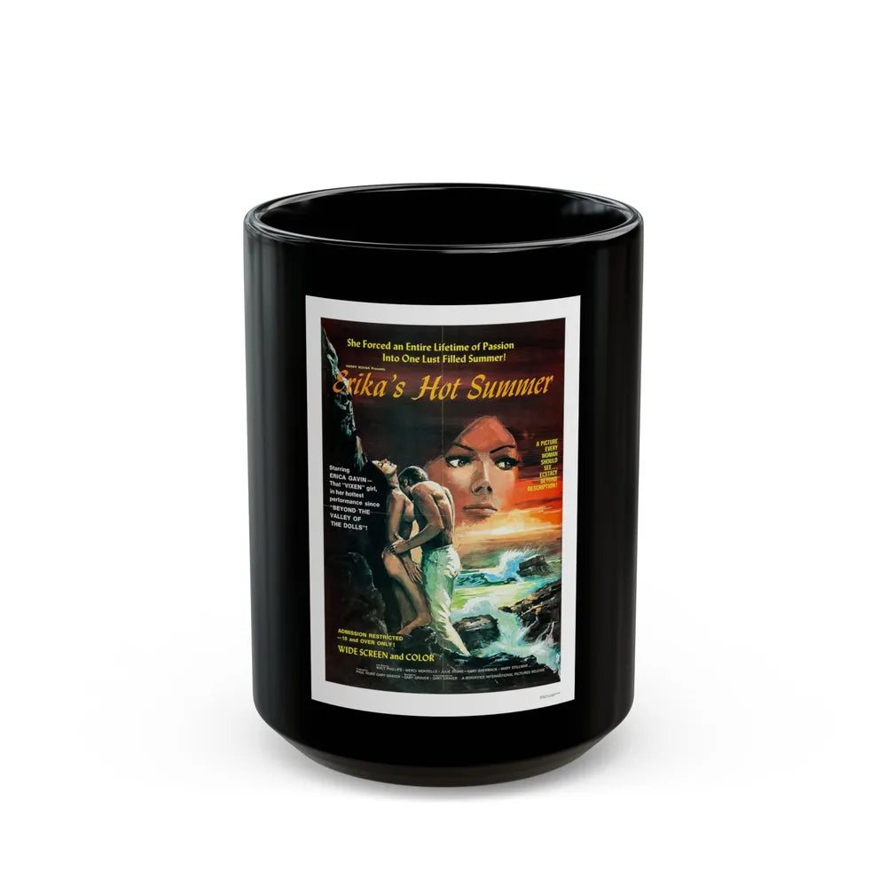 ERIKA'S HOT SUMMER 1971 Movie Poster - Black Coffee Mug-15oz-Go Mug Yourself