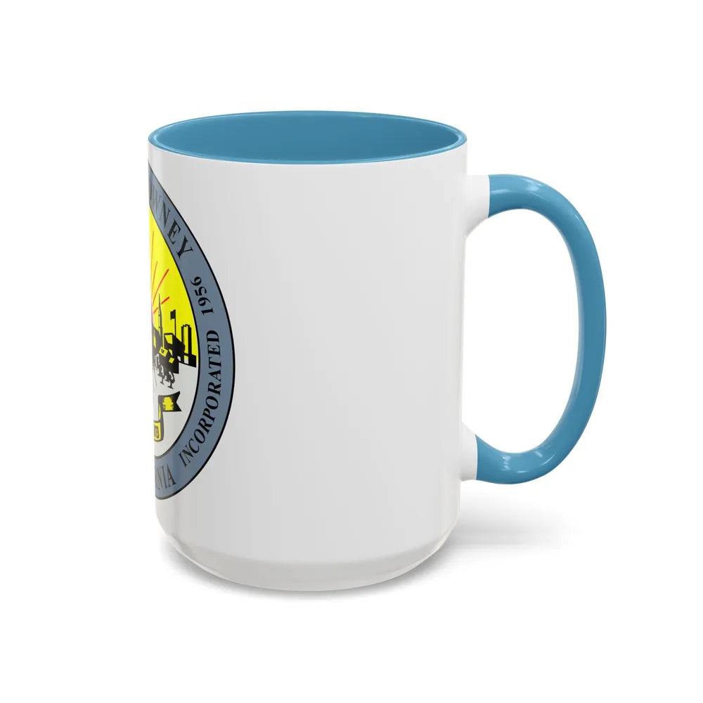 Seal of Downey California - Accent Coffee Mug-Go Mug Yourself