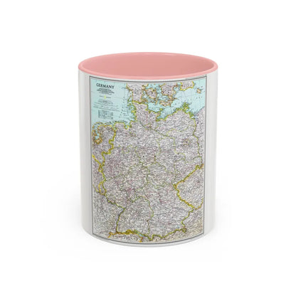 Germany (1991) (Map) Accent Coffee Mug-11oz-Pink-Go Mug Yourself