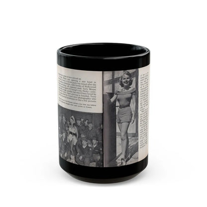 Terry Moore #459 - 66 PHOTOGRAPHS OF Terry MOORE U.K. Pocket Mag. Pages 48 & 49 (Vintage Female Icon) Black Coffee Mug-15oz-Go Mug Yourself