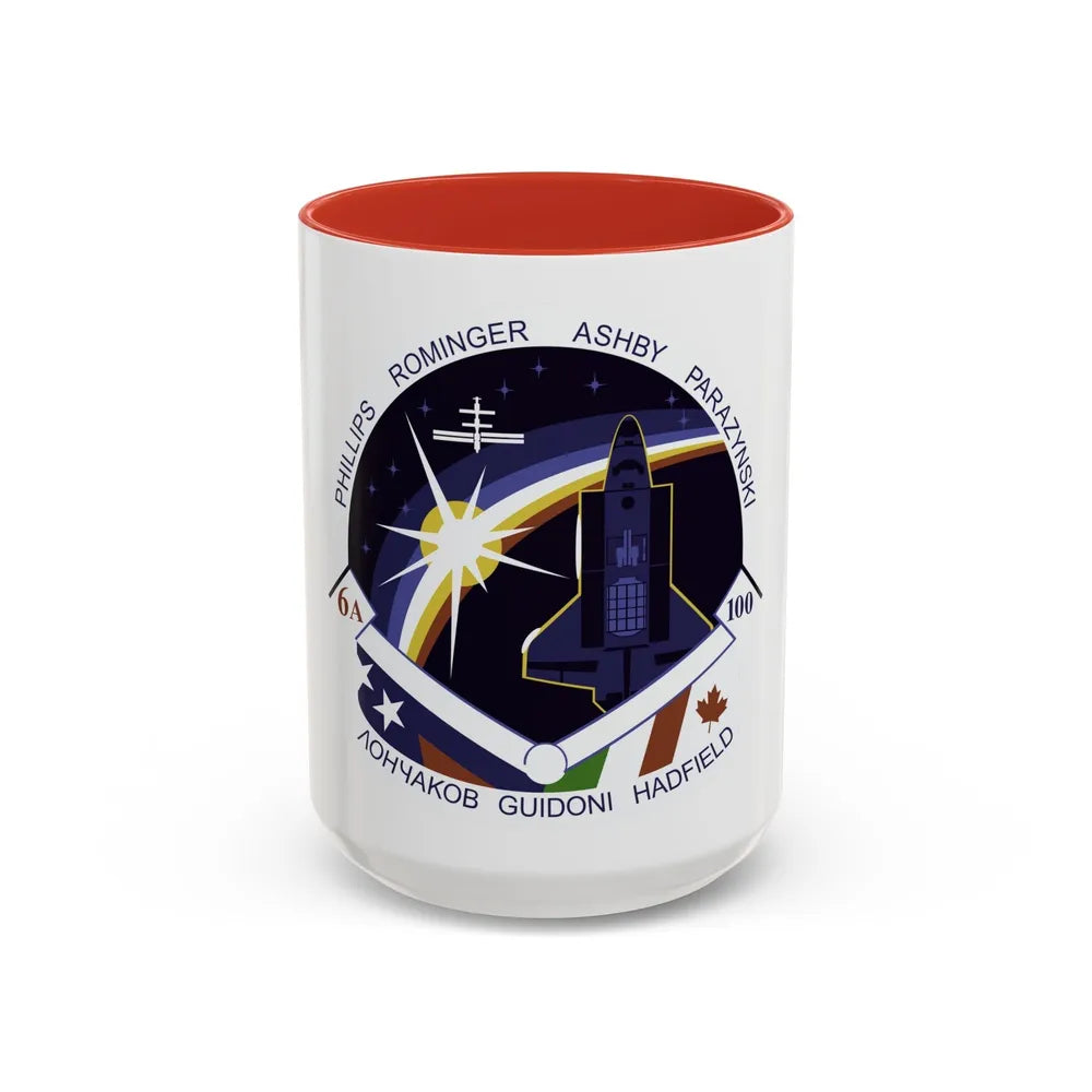 STS 100 (NASA) Accent Coffee Mug-15oz-Red-Go Mug Yourself