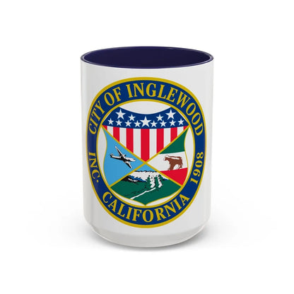 Seal of Inglewood California - Accent Coffee Mug-15oz-Navy-Go Mug Yourself