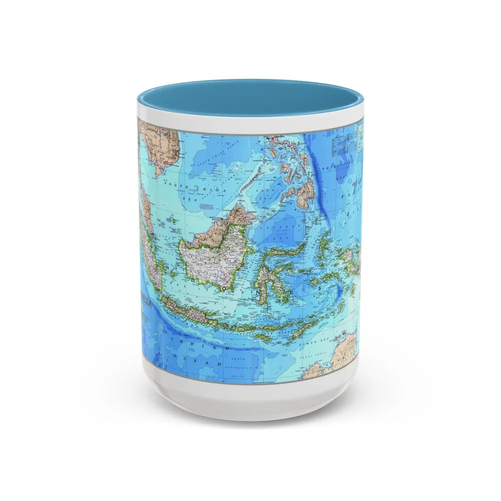 Indonesia 1 (1996) (Map) Accent Coffee Mug-15oz-Light Blue-Go Mug Yourself