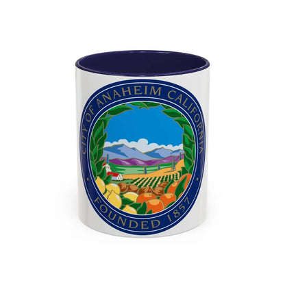 Seal of Anaheim California - Accent Coffee Mug-11oz-Navy-Go Mug Yourself