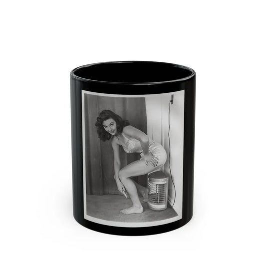 Elaine Stewart #165 - Negative Struck B&W 8x10 50's Era Full Body 1 Piece Swimsuit Cheesecake HQ Photo (Vintage Female Icon) Black Coffee Mug-11oz-Go Mug Yourself