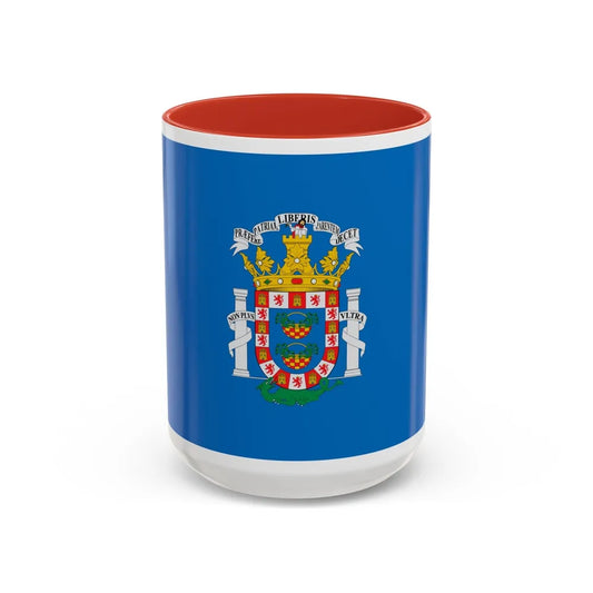 Flag of Melilla Spain - Accent Coffee Mug-15oz-Red-Go Mug Yourself