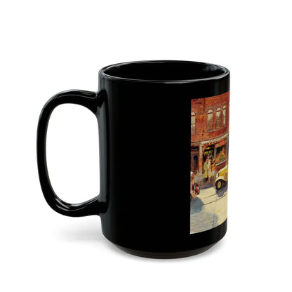 Bustling Street Corner - Black Coffee Mug-Go Mug Yourself