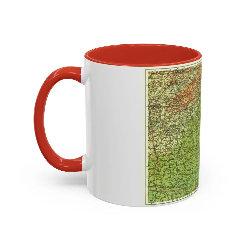 USA - Southeastern (1926) (Map) Accent Coffee Mug-Go Mug Yourself