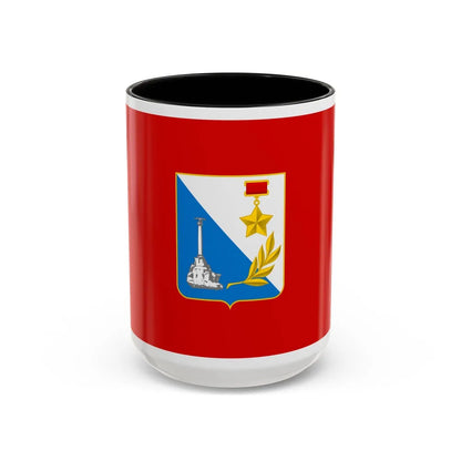 Flag of Sevastopol Ukraine - Accent Coffee Mug-15oz-Black-Go Mug Yourself