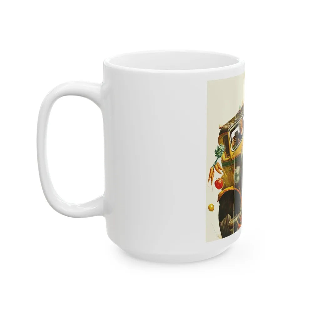 Driving Lesson Gone Bad, Collier's magazine, 1946 - White Coffee Mug-Go Mug Yourself