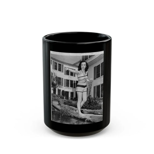 Cathy Downs #65 (Vintage Female Icon) Black Coffee Mug-15oz-Go Mug Yourself