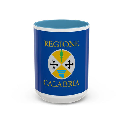 Flag of Calabria Italy - Accent Coffee Mug-15oz-Light Blue-Go Mug Yourself