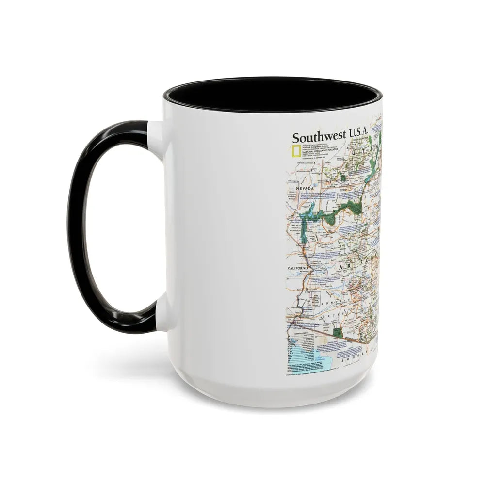 USA - Southwest (1992) (Map) Accent Coffee Mug-Go Mug Yourself