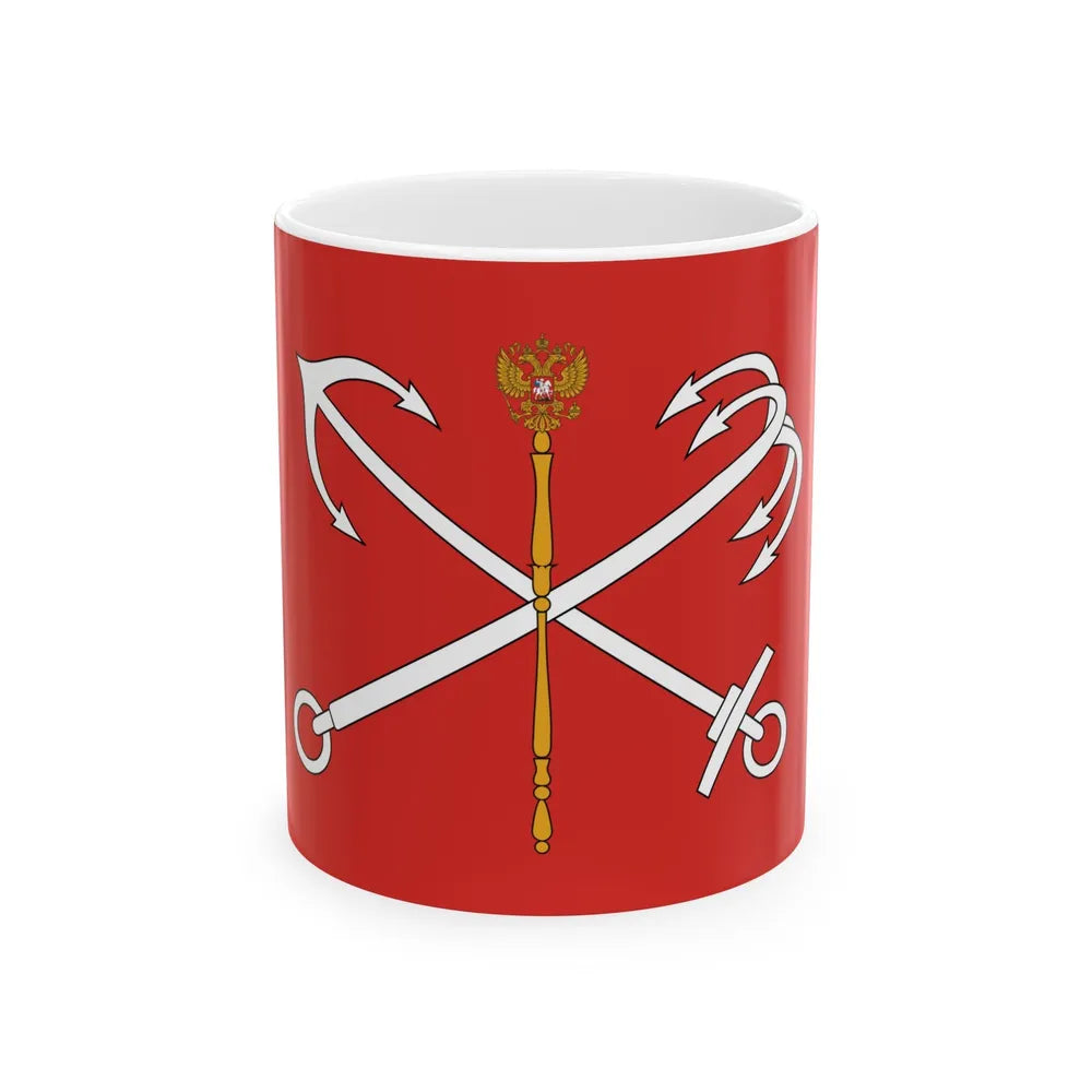 Flag of St Petersburg Russia - White Coffee Mug-11oz-Go Mug Yourself