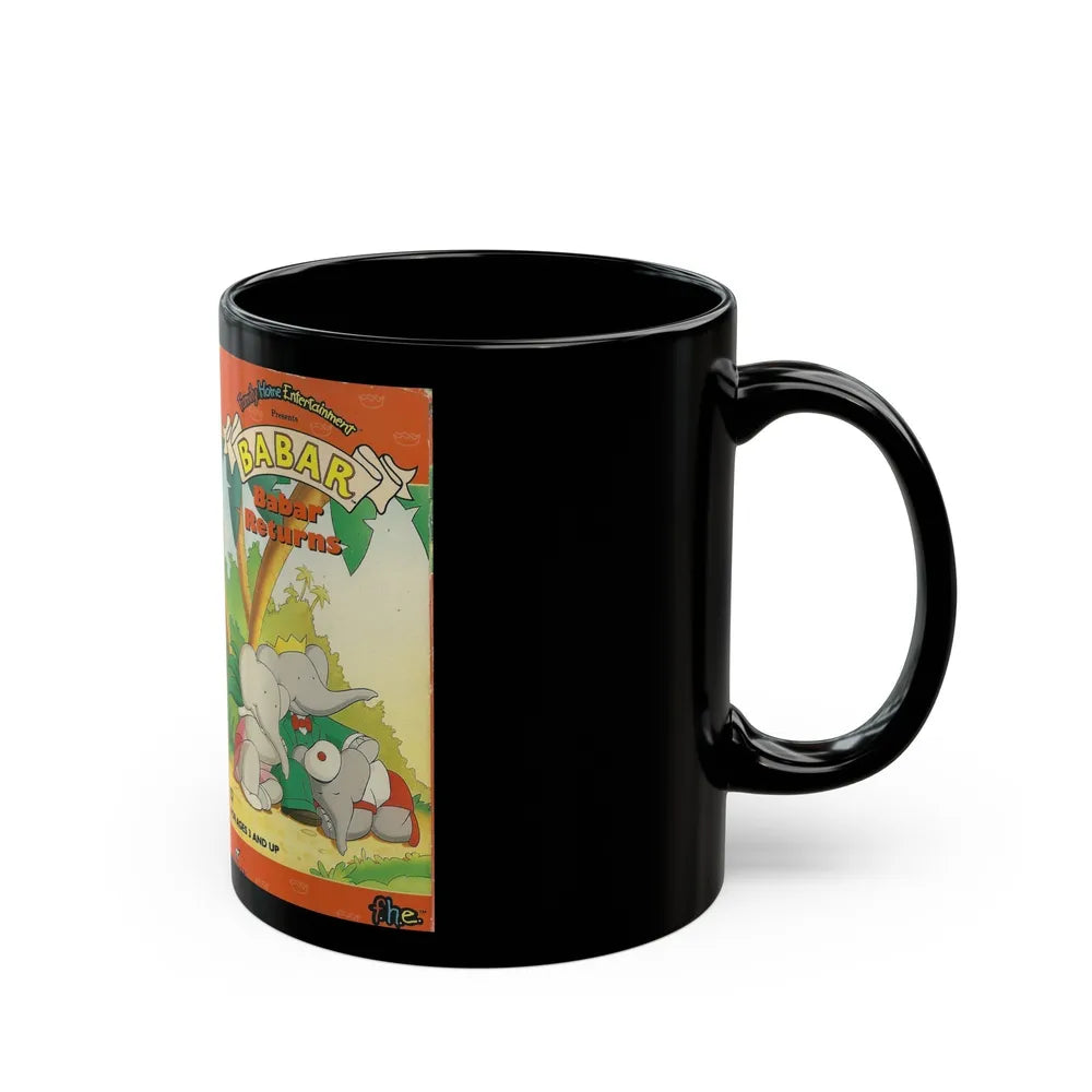 BABAR BABAR RETURNS (VHS COVER) - Black Coffee Mug-Go Mug Yourself