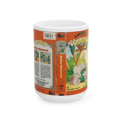 BABAR BABAR RETURNS (VHS COVER) - White Coffee Mug-15oz-Go Mug Yourself