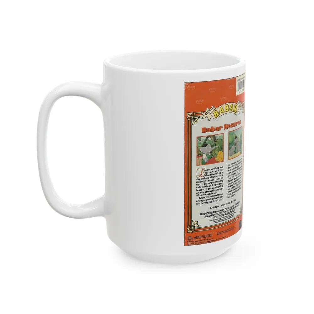 BABAR BABAR RETURNS (VHS COVER) - White Coffee Mug-Go Mug Yourself