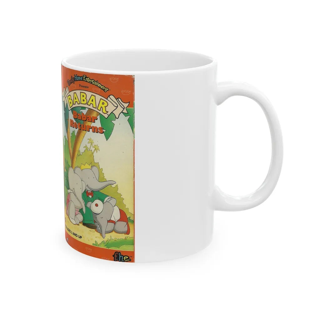 BABAR BABAR RETURNS (VHS COVER) - White Coffee Mug-Go Mug Yourself