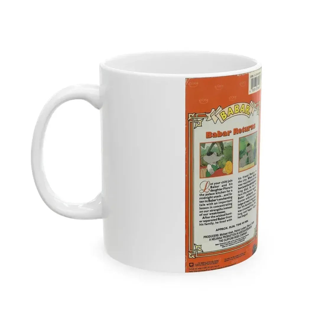 BABAR BABAR RETURNS (VHS COVER) - White Coffee Mug - Go Mug Yourself