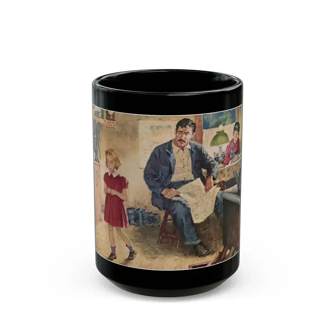 Babe In Disgrace by R. Ross Annett, 1950 - Black Coffee Mug 15oz - Go Mug Yourself