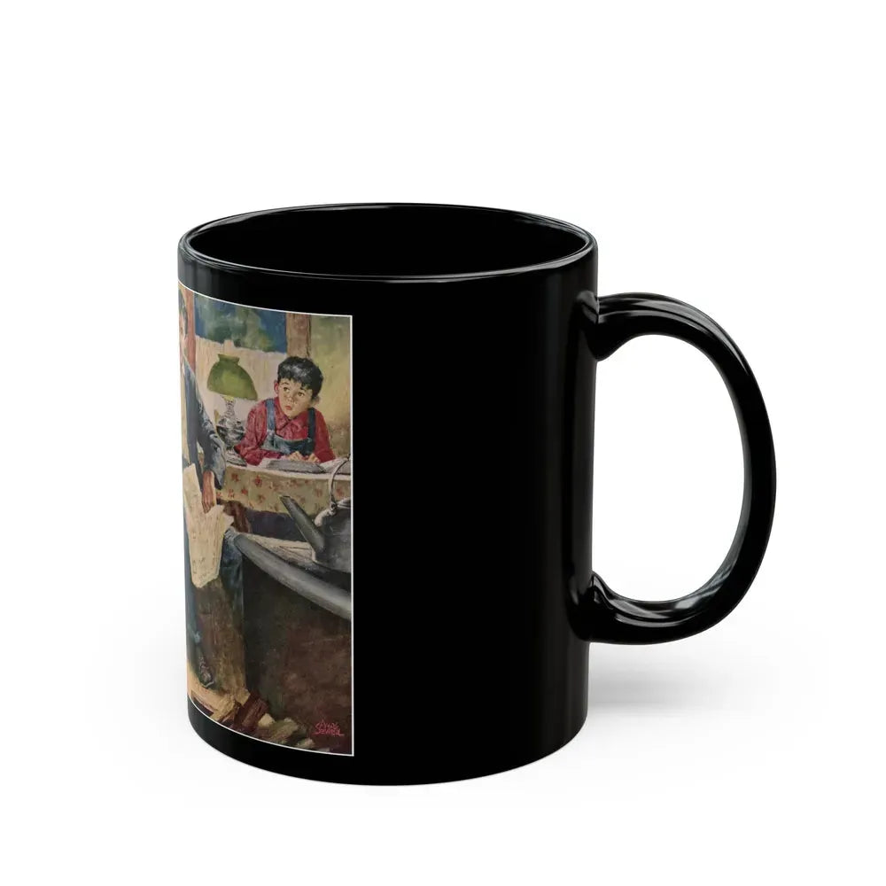 Babe In Disgrace by R. Ross Annett, 1950 - Black Coffee Mug - Go Mug Yourself