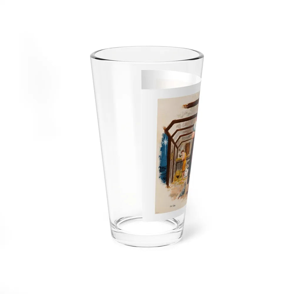 Baby Jesus, Mary, and Joseph (c. 1960s) (Magazine Illustration) Pint Glass 16oz-Go Mug Yourself