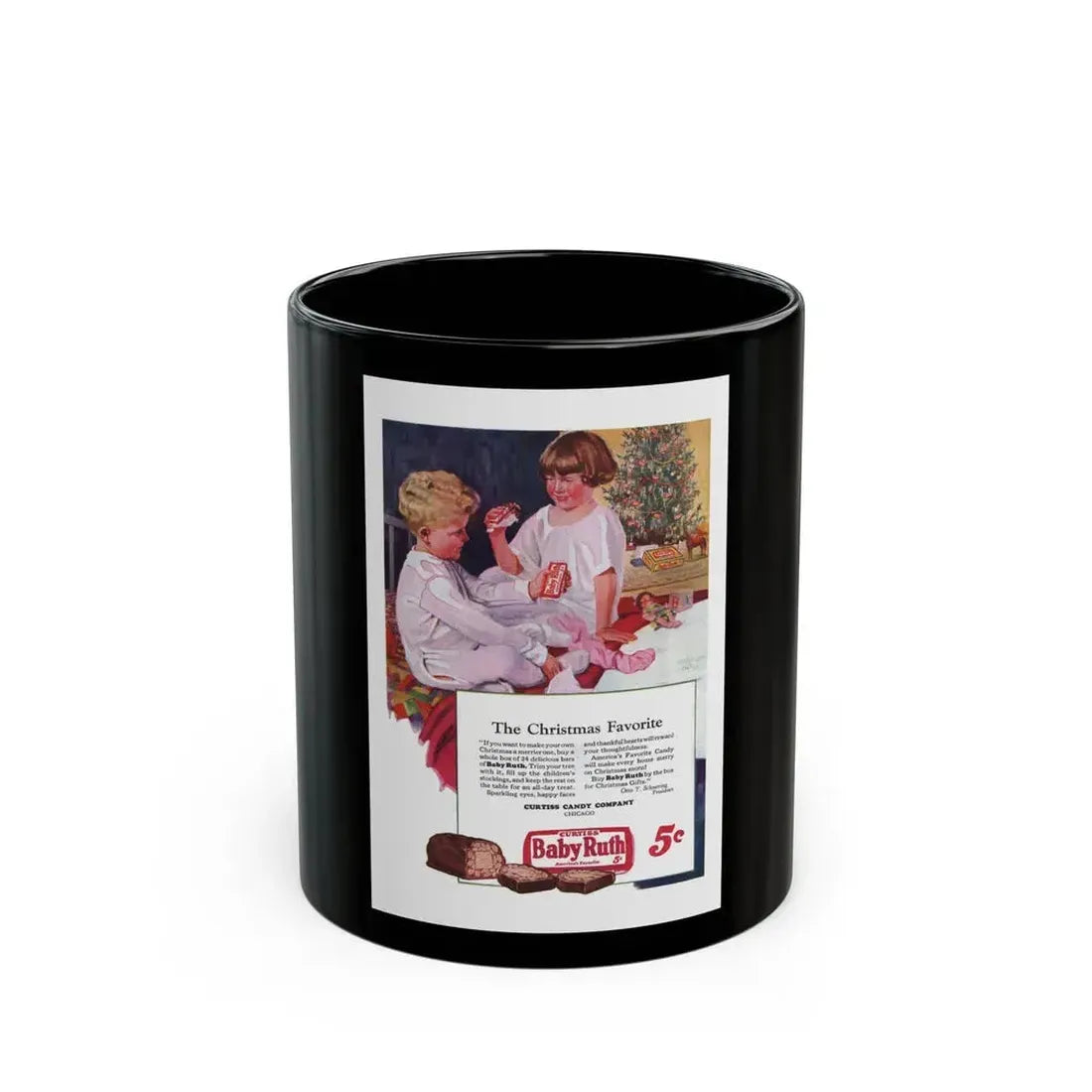 Baby Ruth ad, Adventure magazine, December 8, 1926 - Black Coffee Mug 11oz - Go Mug Yourself