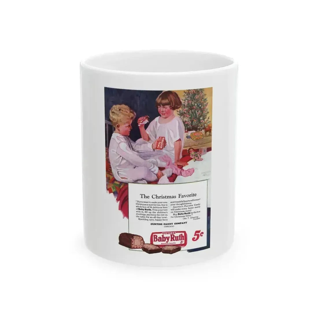 Baby Ruth ad, Adventure magazine, December 8, 1926 - White Coffee Mug 11oz - Go Mug Yourself