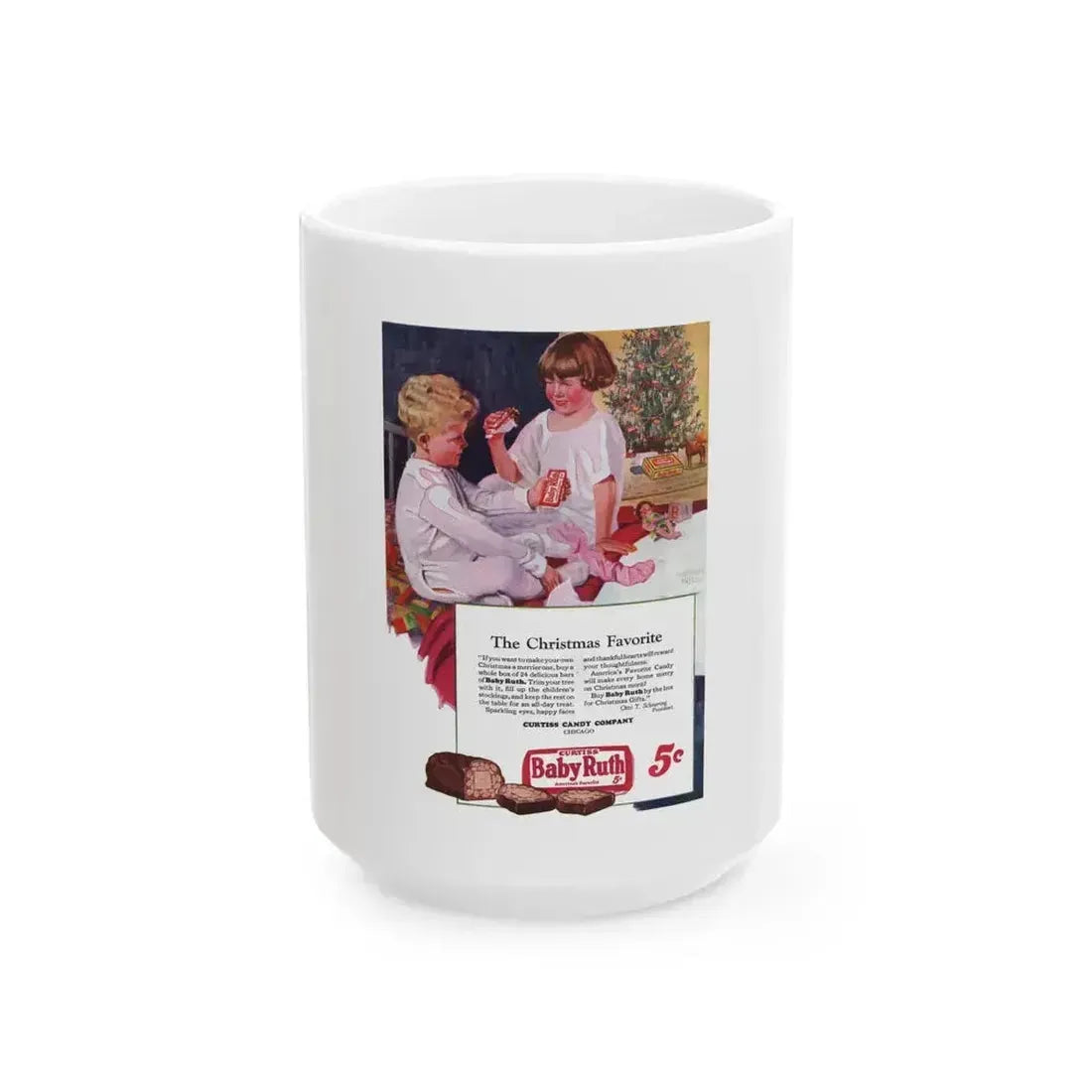 Baby Ruth ad, Adventure magazine, December 8, 1926 - White Coffee Mug 15oz - Go Mug Yourself