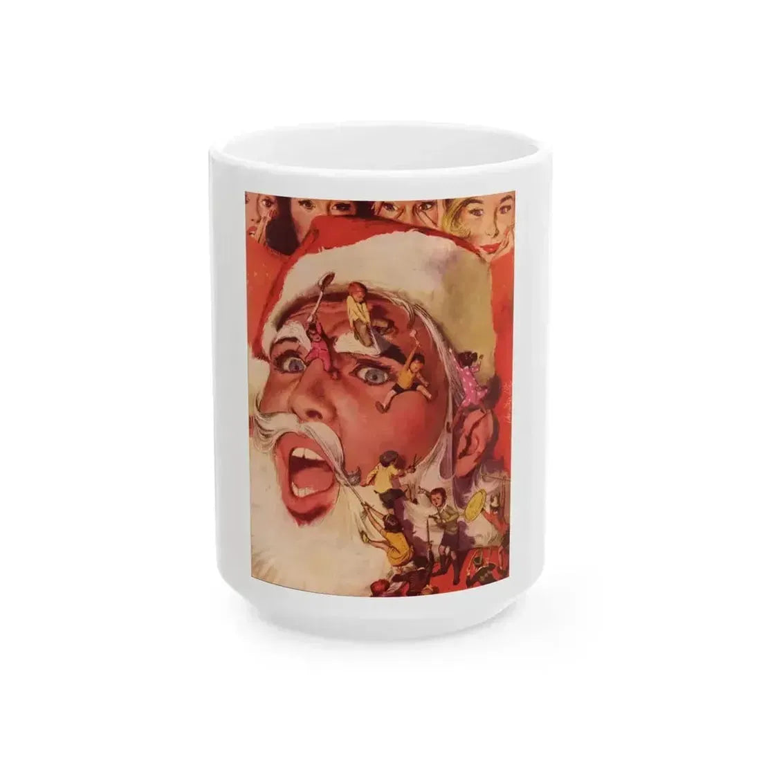 Bachelor Santa Claus (1), Cosmopolitan Illustration, December 1958 - White Coffee Mug 15oz - Go Mug Yourself
