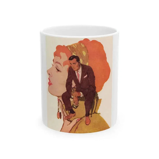 Bachelor Santa Claus (2), Cosmopolitan Illustration, December 1958 - White Coffee Mug 11oz - Go Mug Yourself