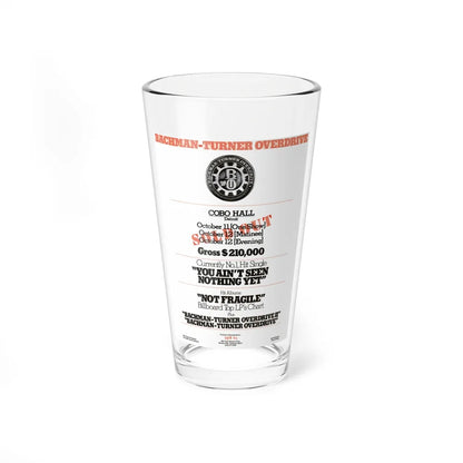 Bachman-Turner Overdrive 1974 III (Music Poster) Pint Glass 16oz-16oz-Go Mug Yourself