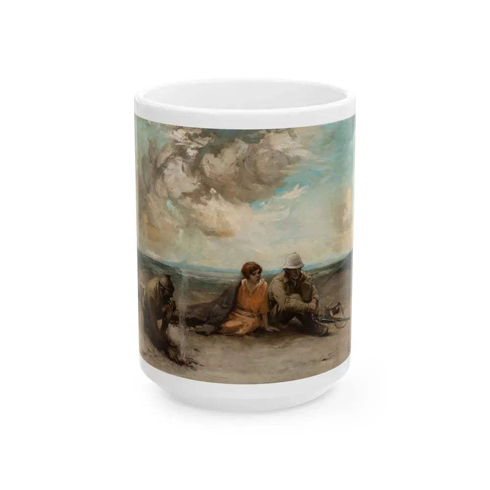 Back from Beyond, The Saturday Evening Post interior illustration, 1926 - White Coffee Mug 15oz - Go Mug Yourself