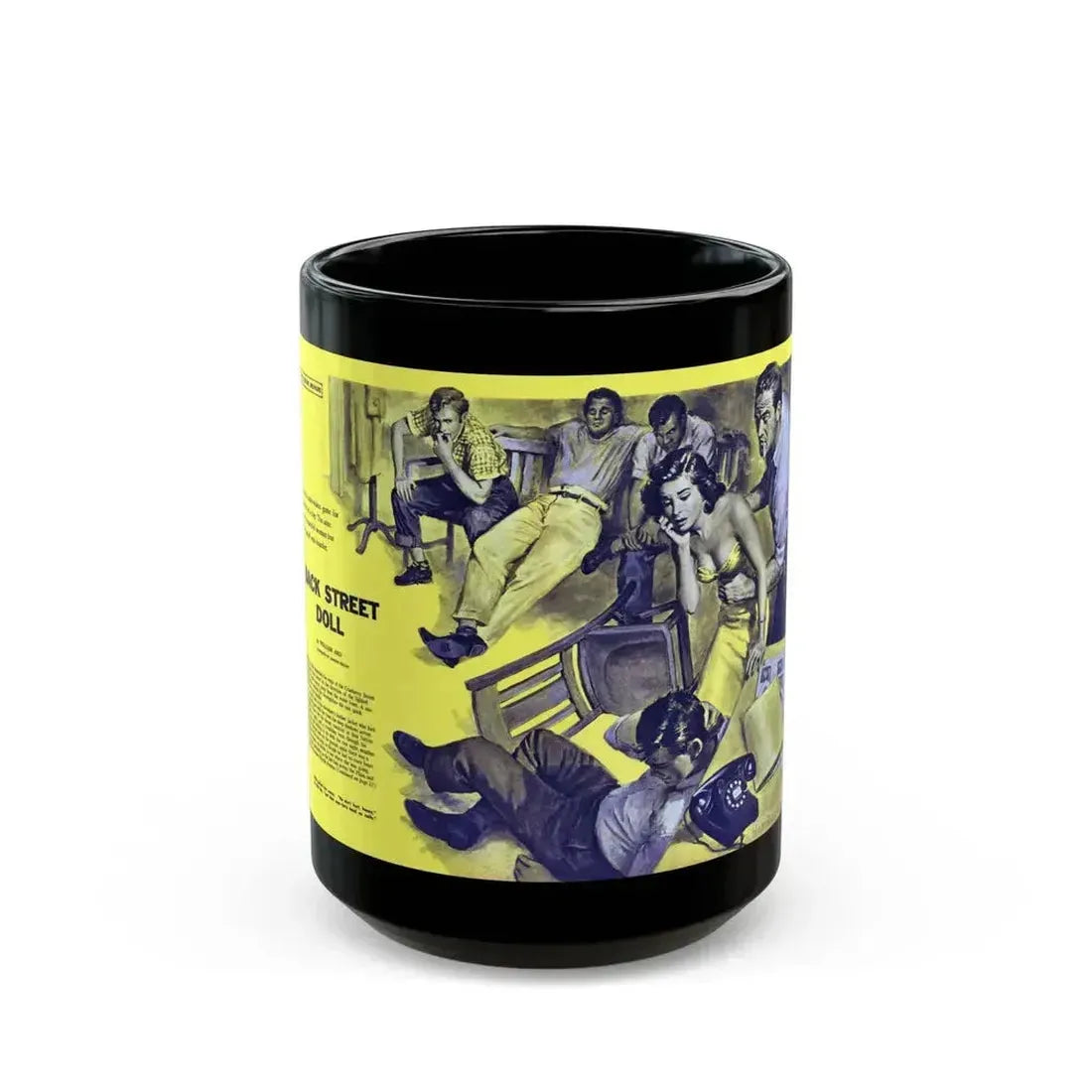 Back Street Doll, Male magazine, December 1956 - Black Coffee Mug 15oz - Go Mug Yourself
